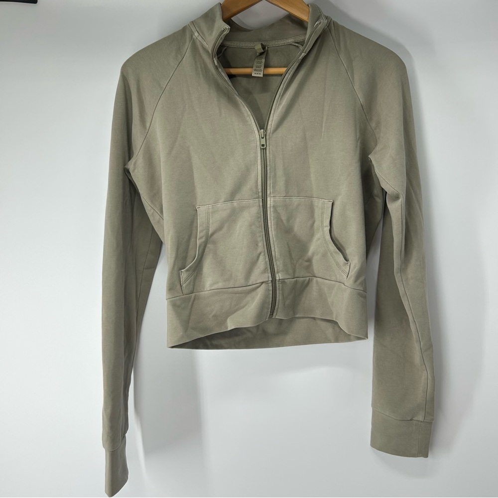 SKIMS Light Green Full Zip Sweatshirt Medium